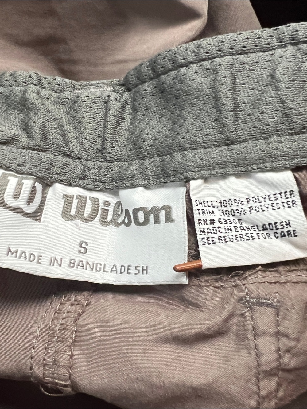 WILSON Womens Tennis Shorts Taupe Sage Green Trim Zip Snap Small S - Picture 8 of 15